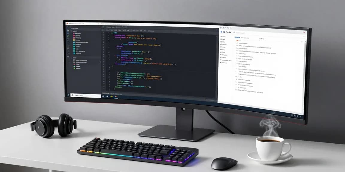 gi8 com software development in a cutting-edge developer workspace with modern tech.