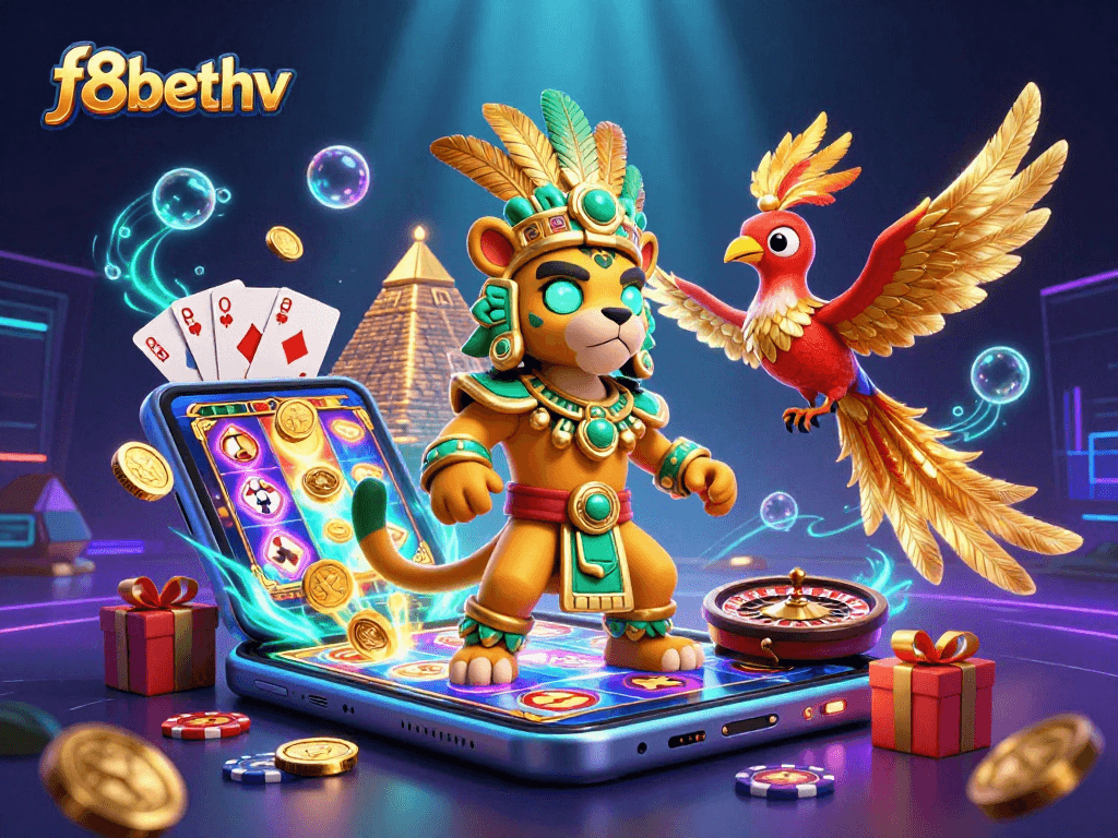 Experience exciting gaming with f8bethv, featuring vibrant slot games and casino elements.