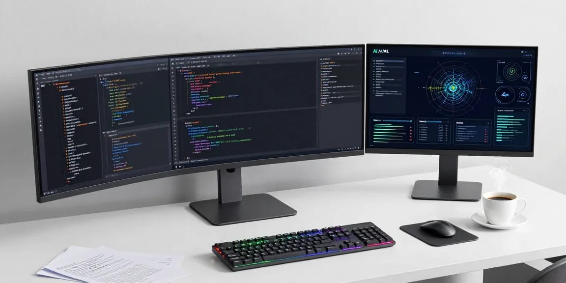 Thabet software development workspace showcasing cloud computing and AI technology tools.