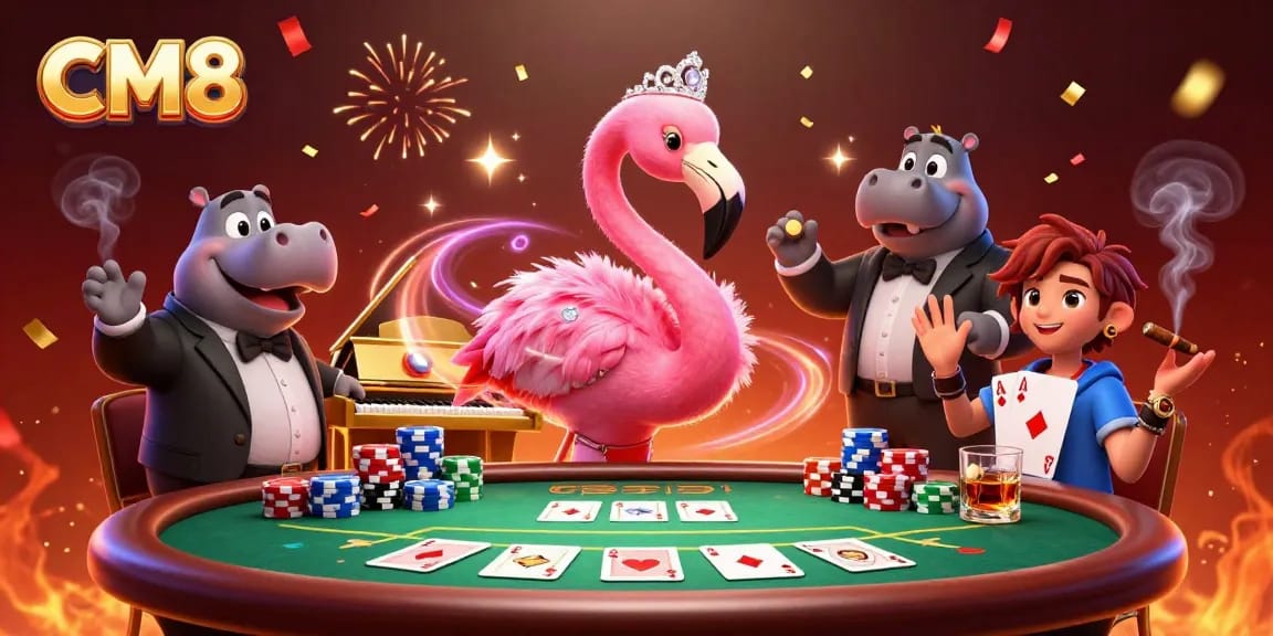 Experience thrilling wins at CM8 with our vibrant casino scene featuring live action and games.