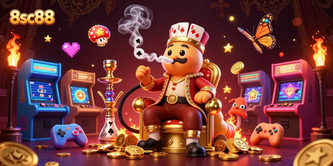 Experience thrilling gameplay at 8sc88 with engaging characters and colorful casino machines.