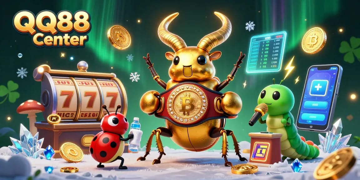 Experience thrilling gaming action at QQ88 Center with dynamic characters and vibrant visuals.