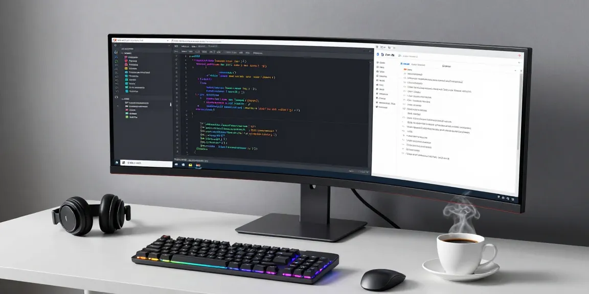 gi8 com software development in a cutting-edge developer workspace with modern tech.