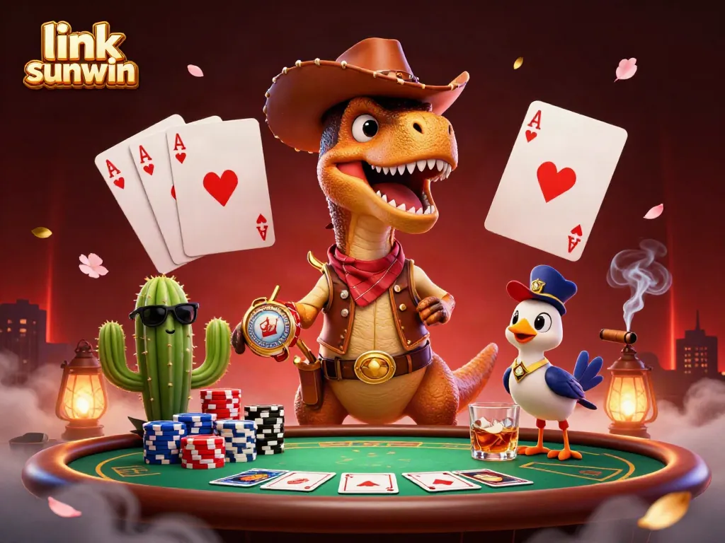 Play poker with the exciting link sunwin game assets featuring vibrant characters and elements.