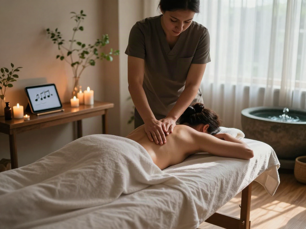 의왕출장안마 relaxation therapy with aromatherapy massage in serene spa setting.