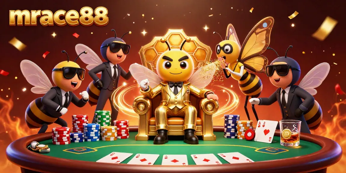 Engage in thrilling games at mrace88 with a vibrant casino-themed illustration.