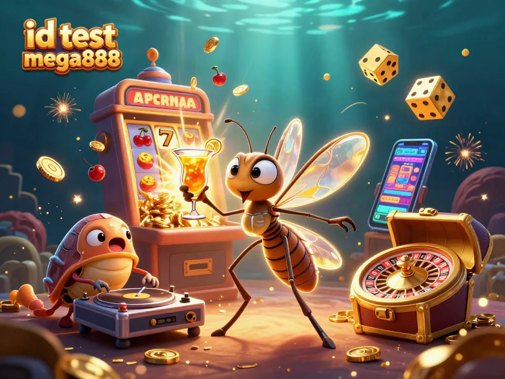 Try out exciting games with id test mega888 in a vibrant casino atmosphere featuring unique characters and action.